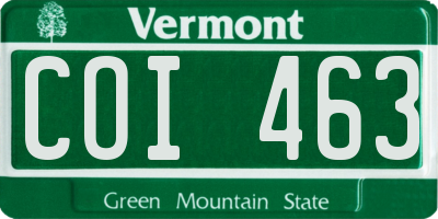 VT license plate COI463