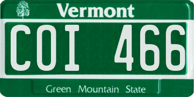 VT license plate COI466