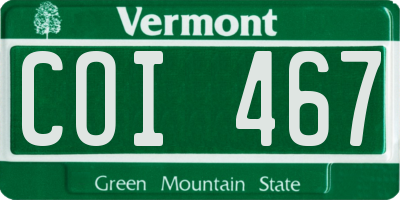 VT license plate COI467