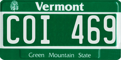 VT license plate COI469