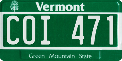 VT license plate COI471