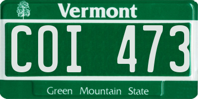 VT license plate COI473