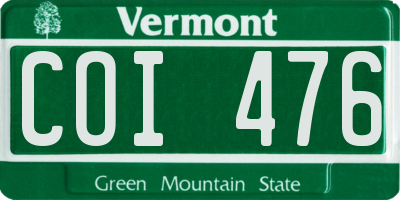 VT license plate COI476