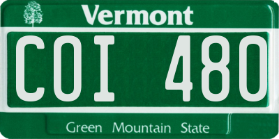 VT license plate COI480