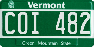 VT license plate COI482