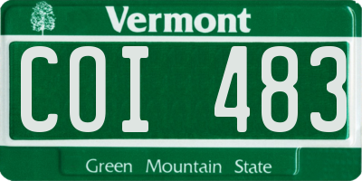 VT license plate COI483