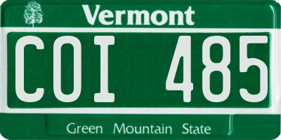 VT license plate COI485