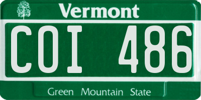 VT license plate COI486