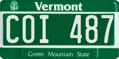 VT license plate COI487