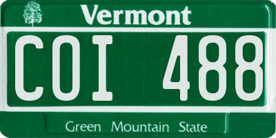 VT license plate COI488
