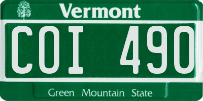 VT license plate COI490