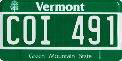 VT license plate COI491