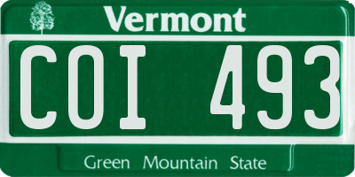 VT license plate COI493