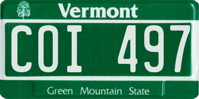 VT license plate COI497