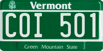 VT license plate COI501