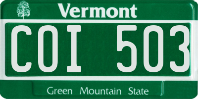 VT license plate COI503