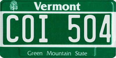VT license plate COI504