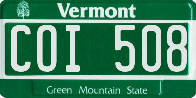 VT license plate COI508