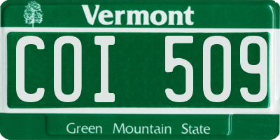 VT license plate COI509
