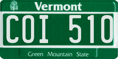 VT license plate COI510