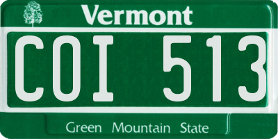 VT license plate COI513