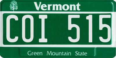 VT license plate COI515