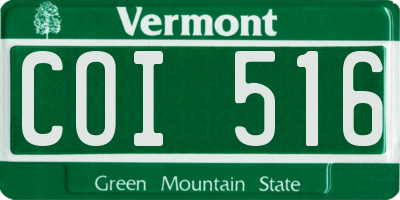 VT license plate COI516