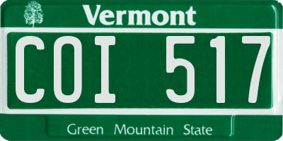 VT license plate COI517