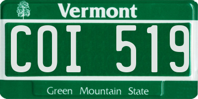 VT license plate COI519