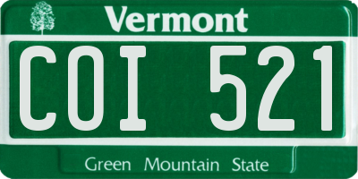 VT license plate COI521