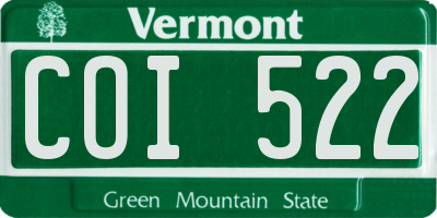 VT license plate COI522