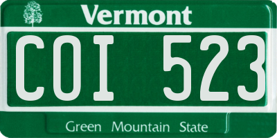 VT license plate COI523