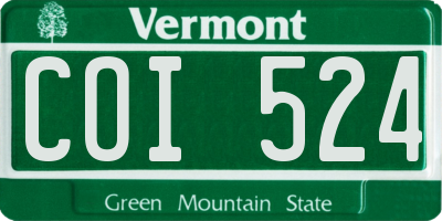 VT license plate COI524