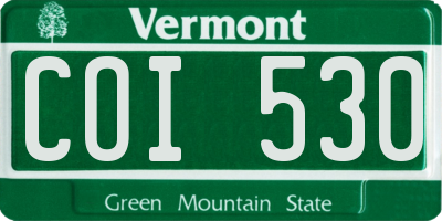 VT license plate COI530