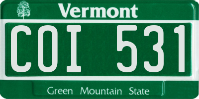 VT license plate COI531