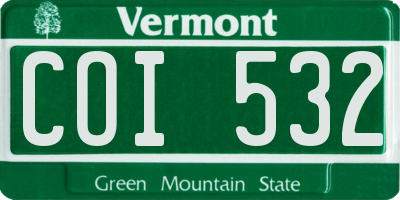 VT license plate COI532