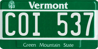 VT license plate COI537