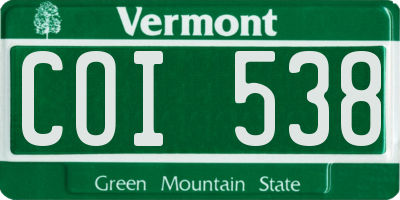 VT license plate COI538