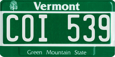 VT license plate COI539