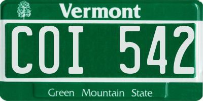 VT license plate COI542