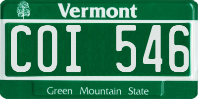 VT license plate COI546