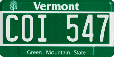 VT license plate COI547