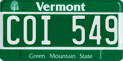 VT license plate COI549