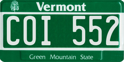 VT license plate COI552
