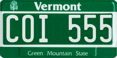 VT license plate COI555