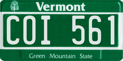 VT license plate COI561