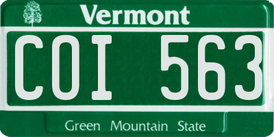 VT license plate COI563