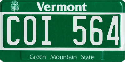 VT license plate COI564