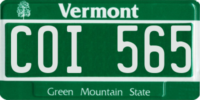 VT license plate COI565