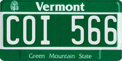 VT license plate COI566
